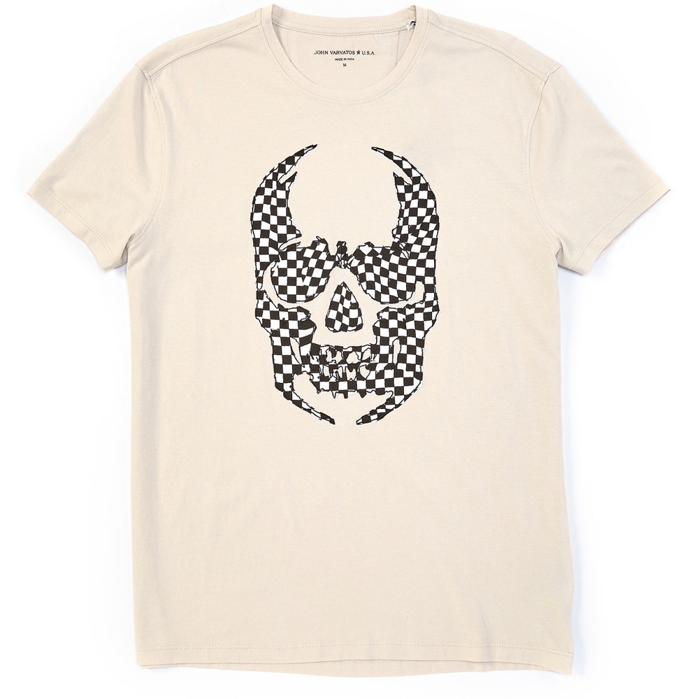 ✨John varvatos checkered skull t-shirt ✨
